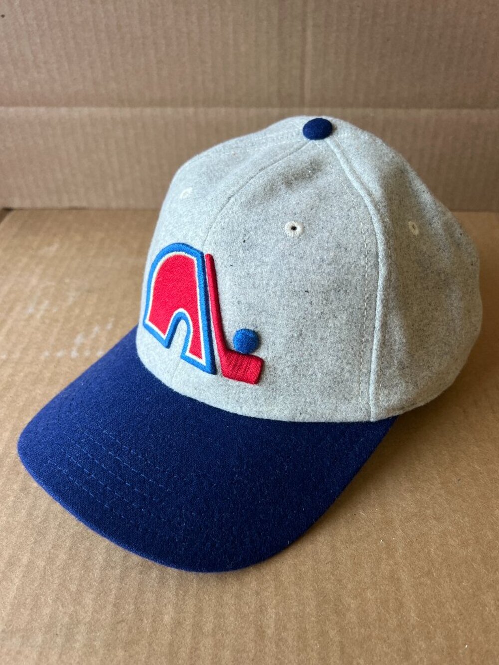 Quebec Nordiques Display Model w/Flaws Embroidered Wool Dad Hat Buckle Strap